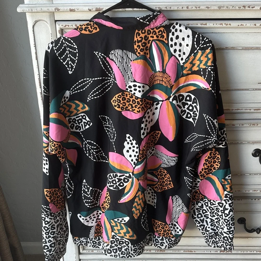 Adidas Black Multicolor Graphic Jacket - Picture 4 of 4
